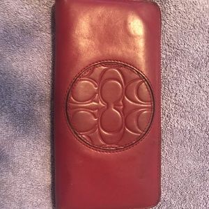 Red large coach wallet